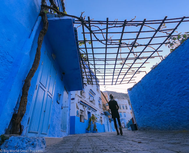 Morocco, Chefchaouen, Me in Streets