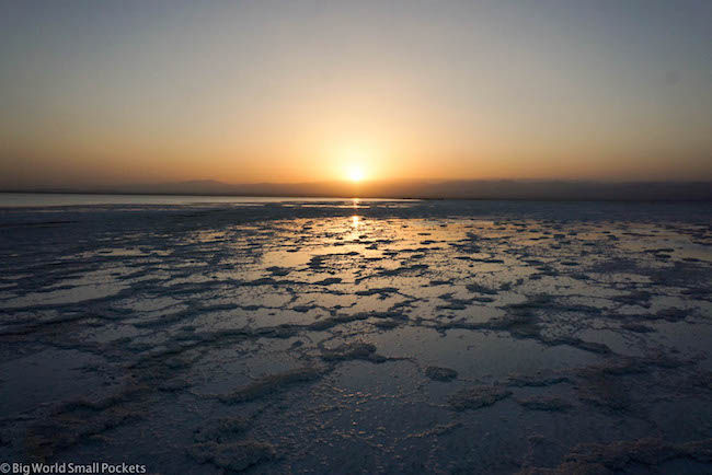 Ethiopia, Danakil Depression, Lake Asale Sunset 2