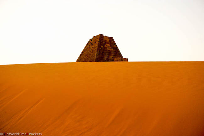 Sudan, Meroe, Sund Dune and Pyramid