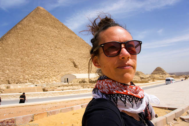 Egypt, Cairo, Pyramid Selfie