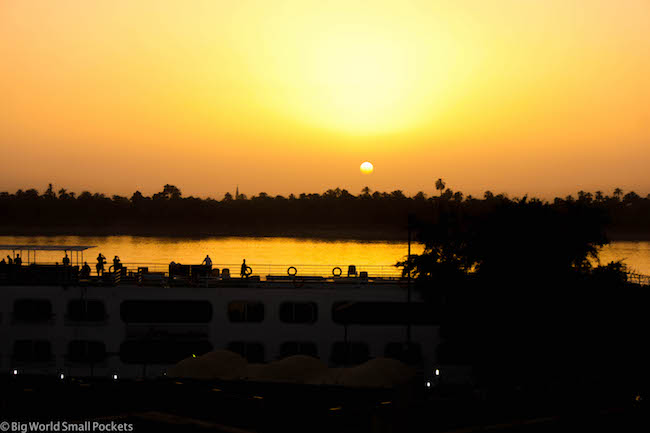 Egypt, Nile Cruise, Ship Sunset