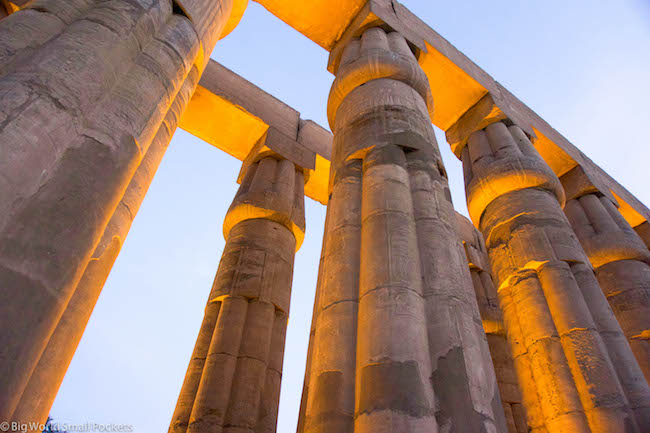 Egypt, Luxor, Luxor Temple Lit Up