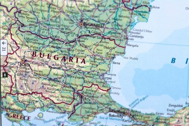 Eastern Europe, Bulgaria, Map