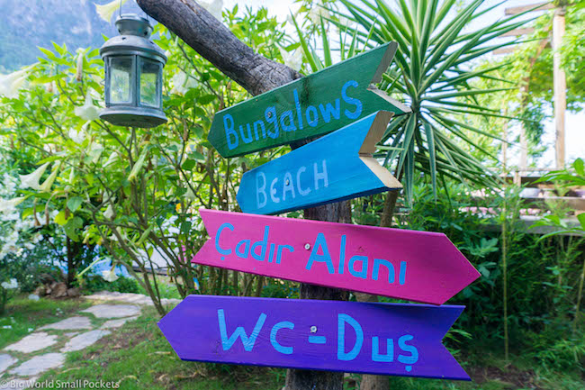 Turkey, Kabak, Camping Signs