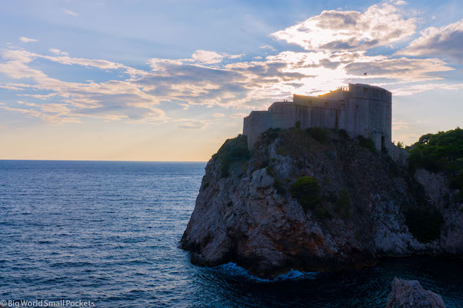 Croatia, Dubrovnik, Sunset Behind Clouds