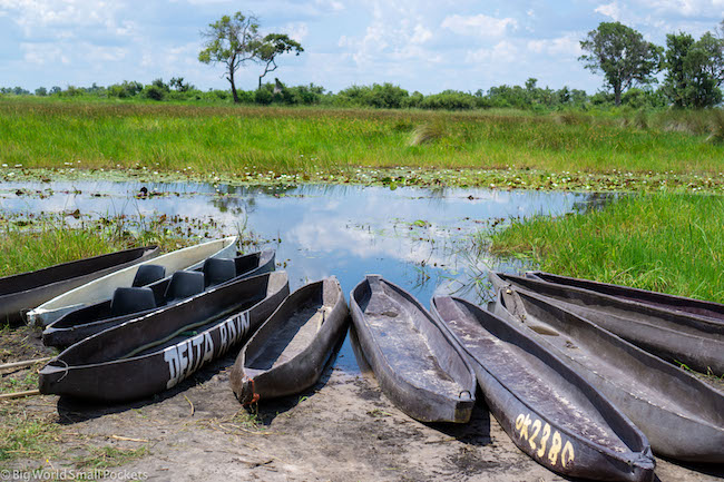 Botswana, Okavango Delta, Mokoro at Camp