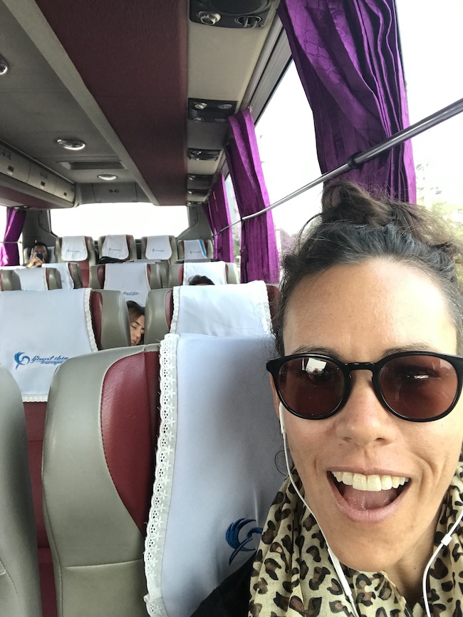 Bangkok to Siem Reap, Giant Ibis, Me on Bus