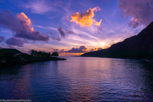 Samoa, Ocean, Sunset