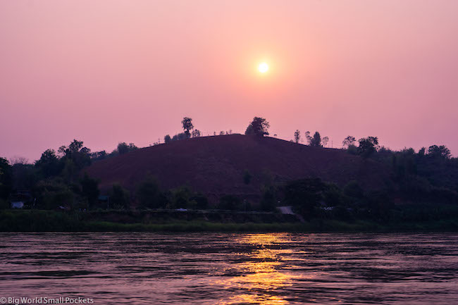 Chiang Rai to Luang Prabang, Mekong River, Sunset