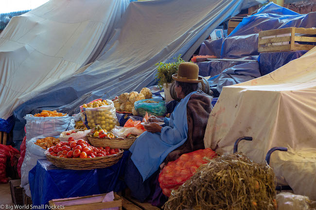 Bolivia, Copacabana, Lady in Market