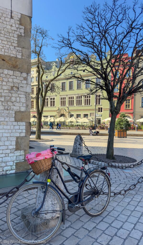 Poland, Krakow, Bike on Street
