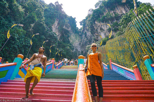 Kuala Lumpur, Batu Caves, Me on Steps