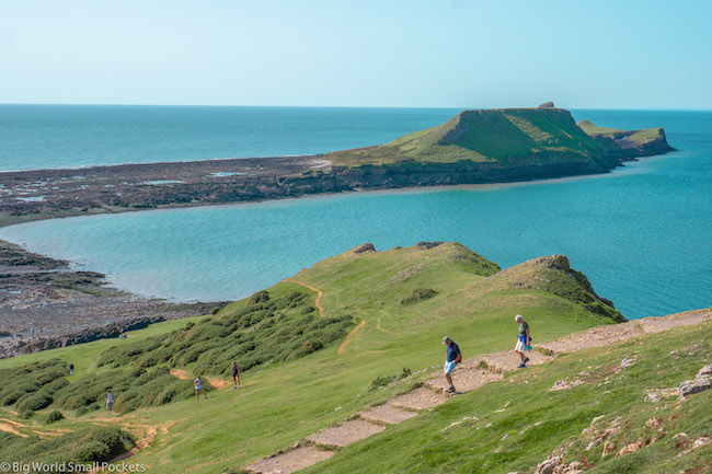 Wales, Gower Peninsula, Walking to Worms Head