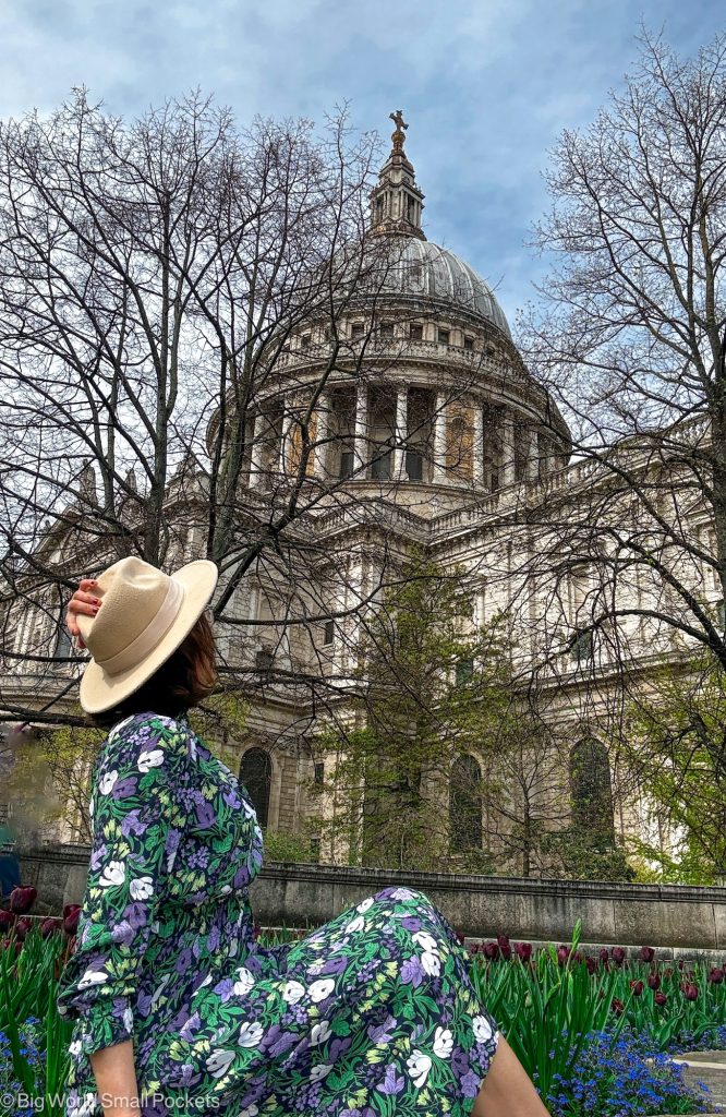 London, St Pauls, Me with Tulips