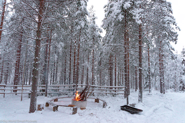 Finland, Lapland, Fire