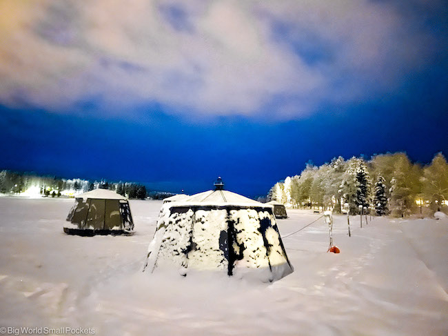 Finland, Lapland, Glass Igloos in Snow