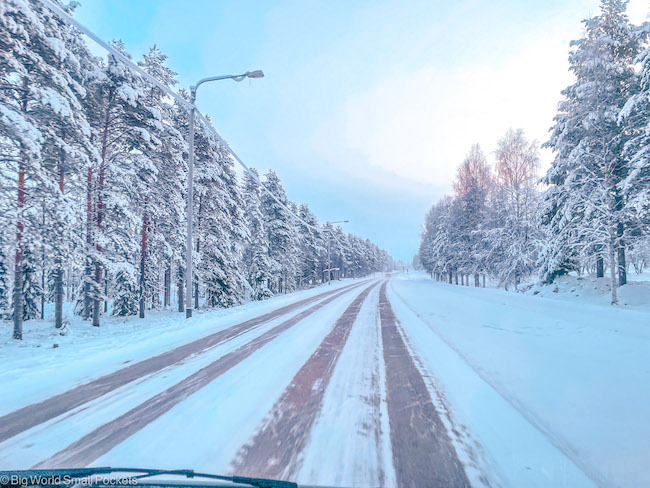 Finland, Lapland, Road