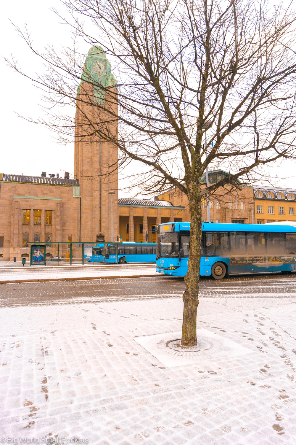 Finland, Helsinki, Blue Bus