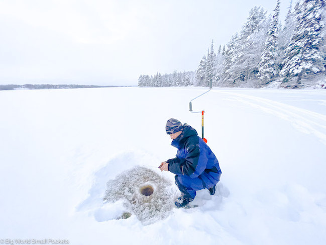 Finland, Lapland, Ice Fishing