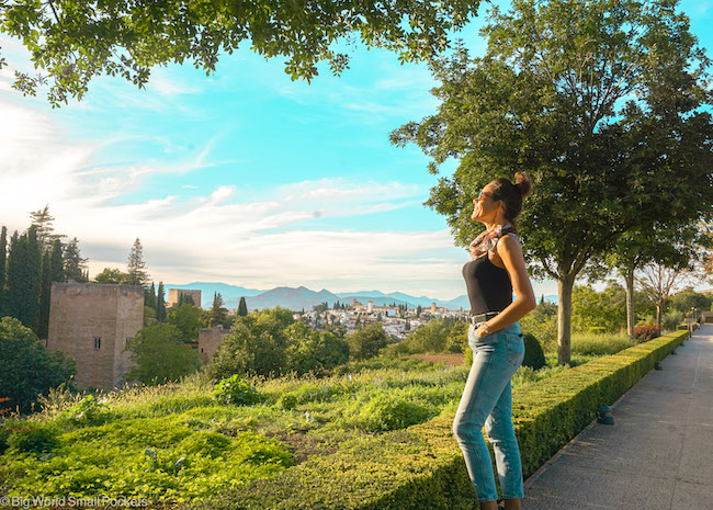 Granada, Alhambra, Me in Gardens