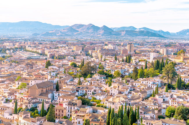Granada, Alhambra, View Over City
