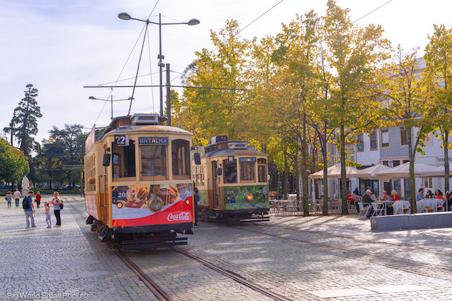 Portugal, Porto, Tram on Street