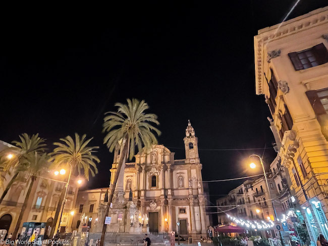 Italy, Sicily, Palermo at Night