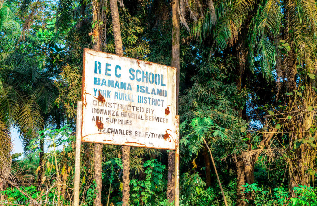 Sierra Leone, Banana Island, Sign
