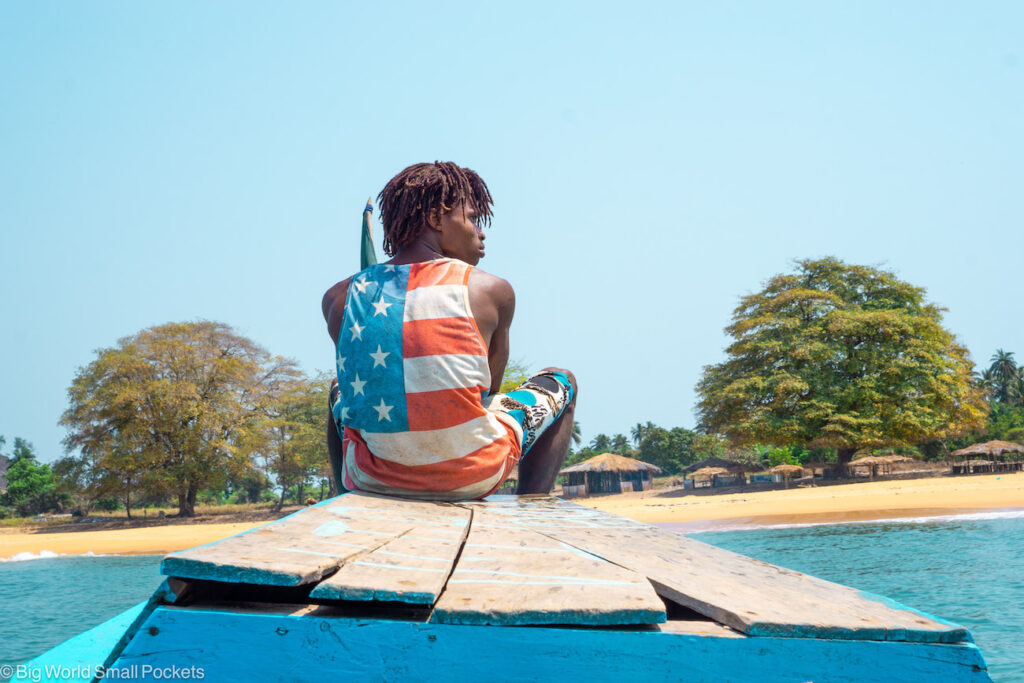 Sierra Leone, Boat, Man with Anchor