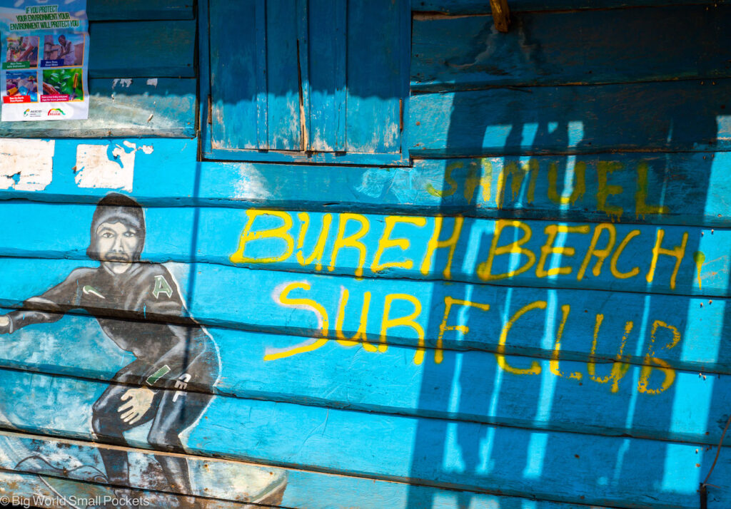 Sierra Leone, Bureh Beach, Surf Sign