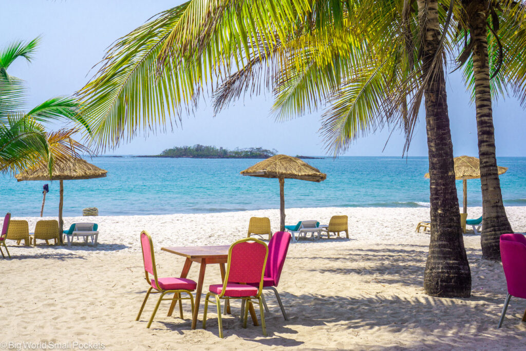 Sierra Leone, Tokeh Beach, Chairs on Sand