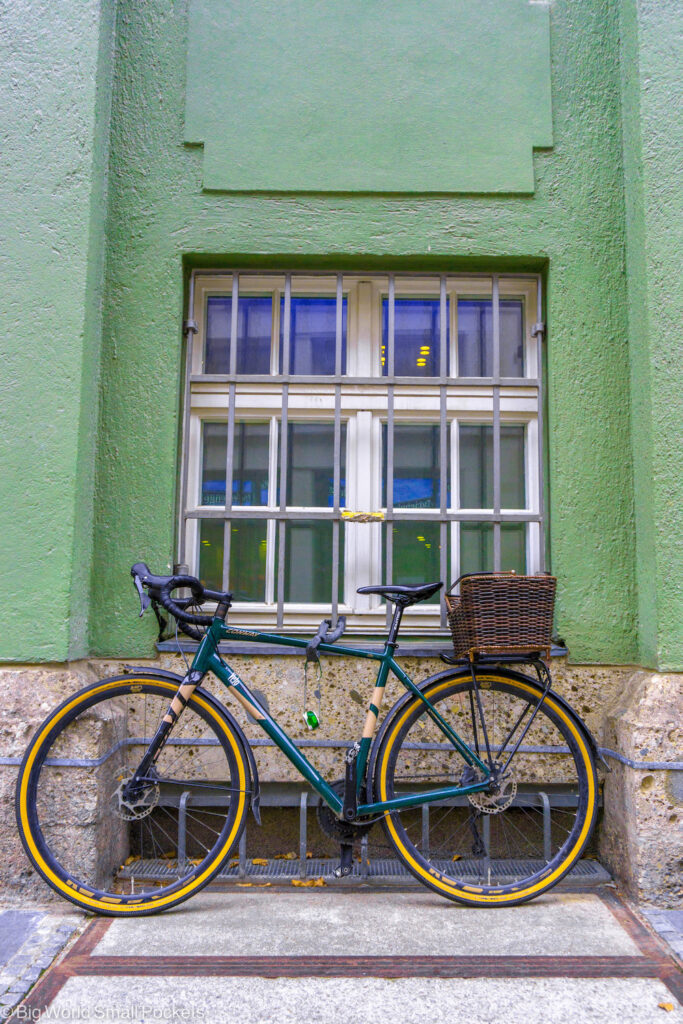 Germany, Munich, Bike on Wall