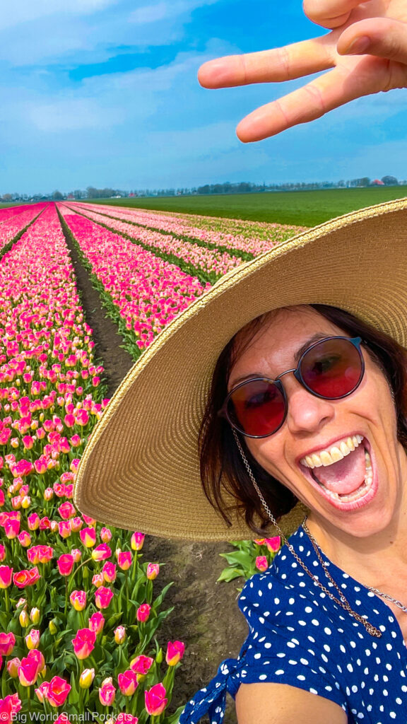 Netherlands, Amsterdam, Me in Tulip Fields