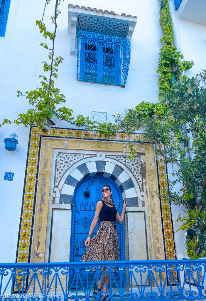 Tunisia, Sidi Bou Said, Me in Doorway