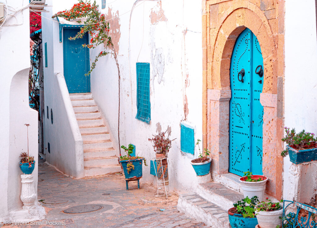Tunisia, Sidi Bou Said, Street and Door