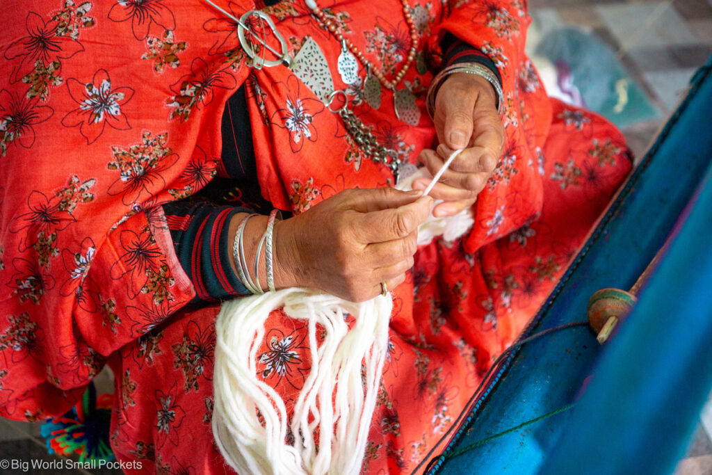 Tunisia, Testour, Woman Weaving