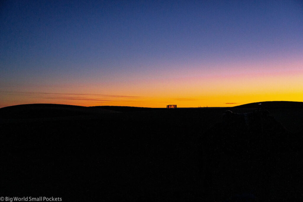 Morocco, Merzouga Desert, Sunset