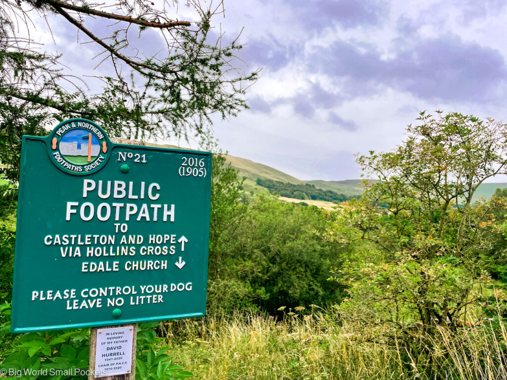 England, Peak District, Footpath Sign