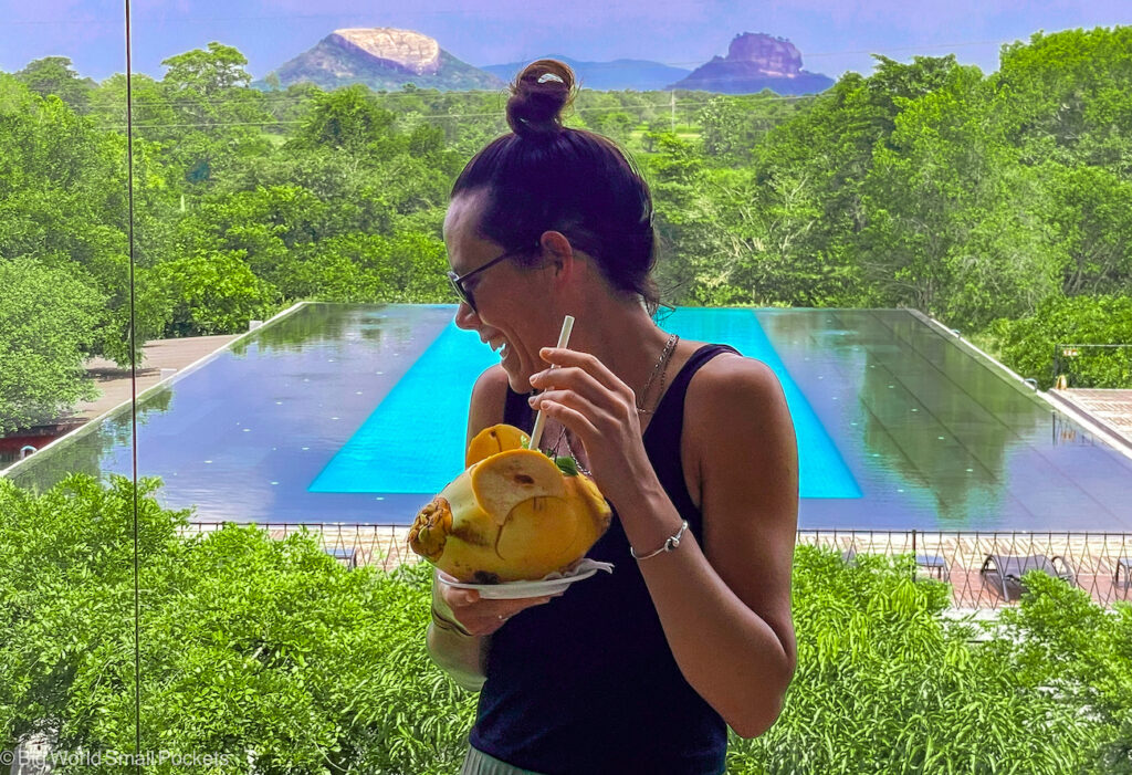 Sri Lanka, 5 Star Hotel, Me with Coconut