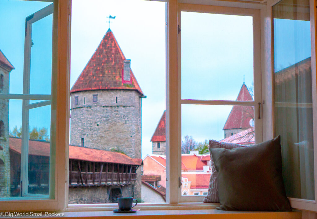 Estonia, Tallinn, Nunne Boutique Hotel Bar Window View