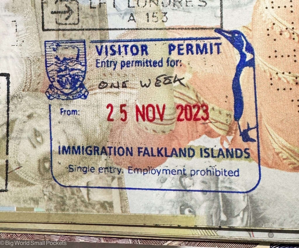 Falkland Islands, Immigration, Passport Stamp