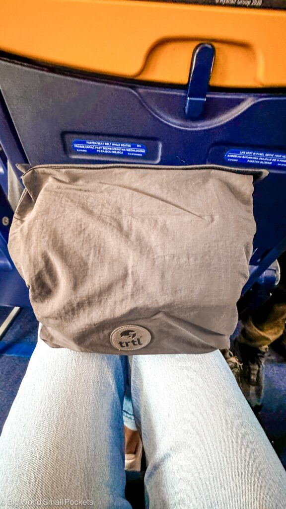 Trtl Travel Pillow, On Lap in Case