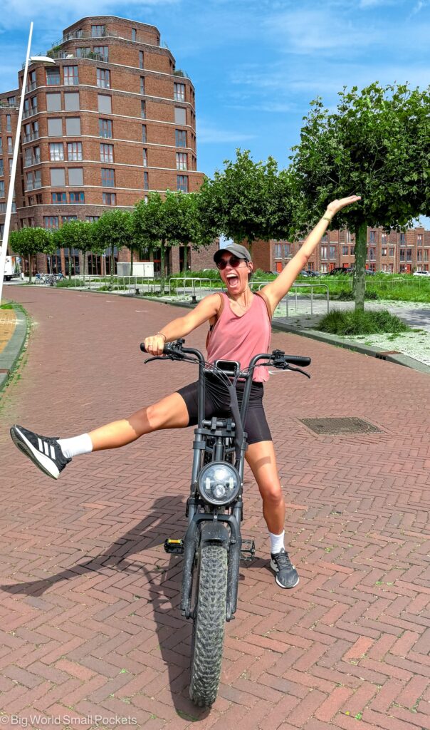 Netherlands, Flevoland, Me on eBike