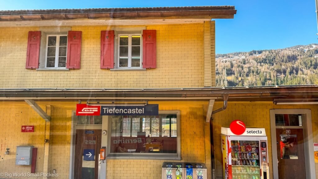 Alps, Bernina Express Station, Yellow Brick Building
