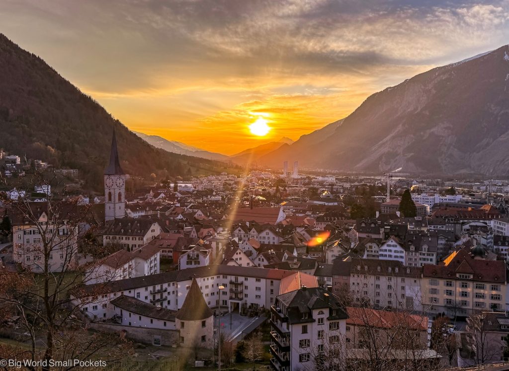 Switzerland, Chur, Sunset