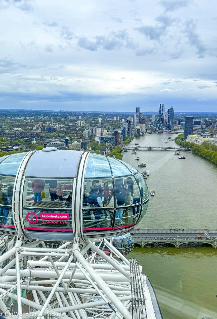 London Eye, Pods Overlooking Rover Thames, View
