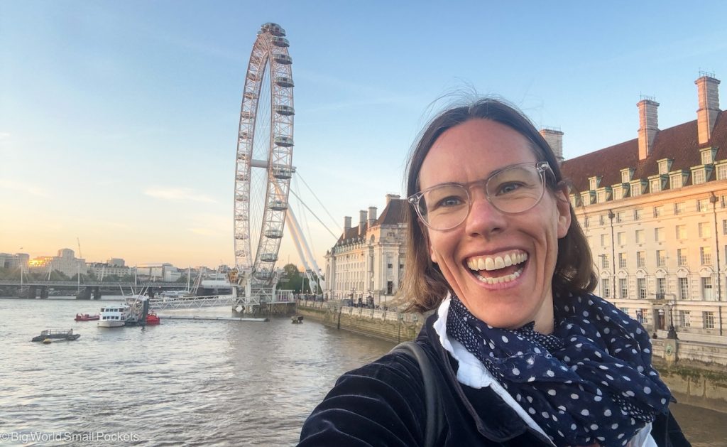 UK, London Eye, Me with Sunset View