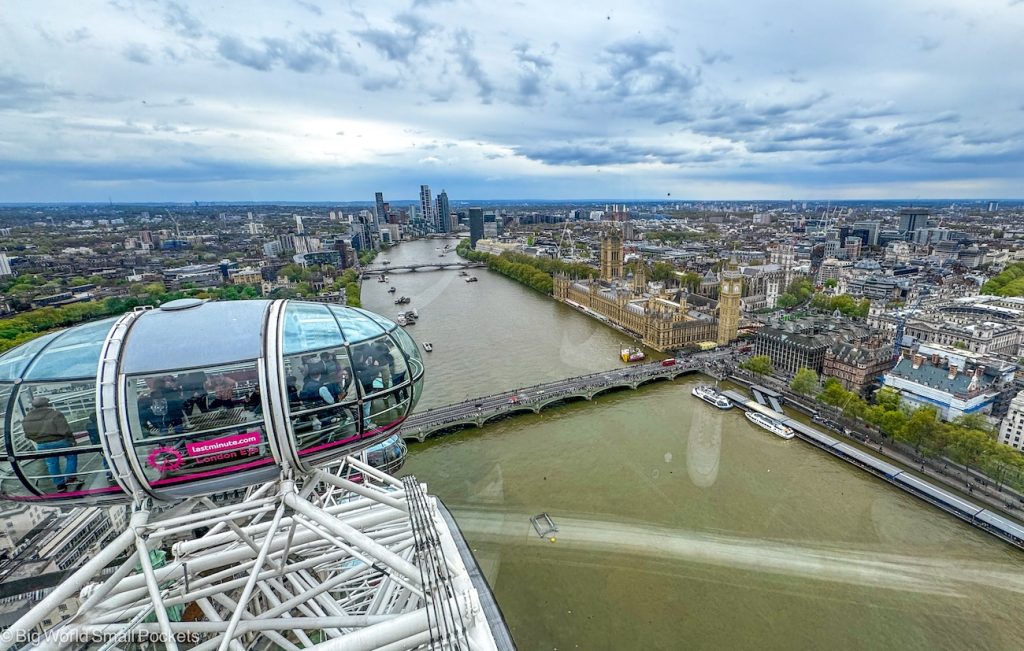 UK, London Eye, Pod with River Thames View
