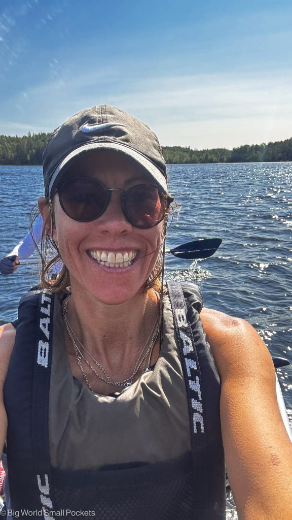 Sweden, Canoe Trip, Me in Canoe