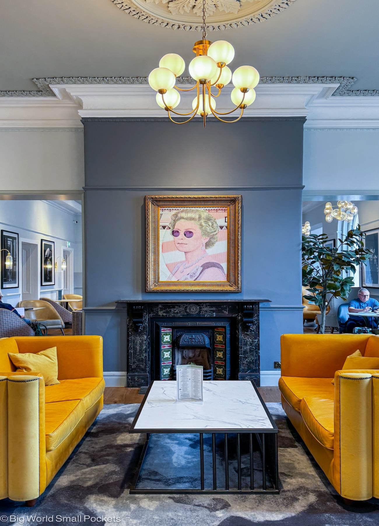 Chester, Queen Hotel, Lounge Space with Sofa and Artwork